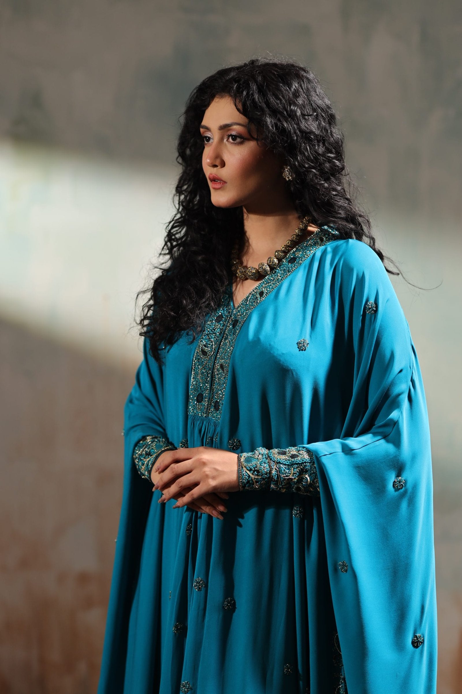 Resham Hand Embroidered Kaftan Cape - Image 8