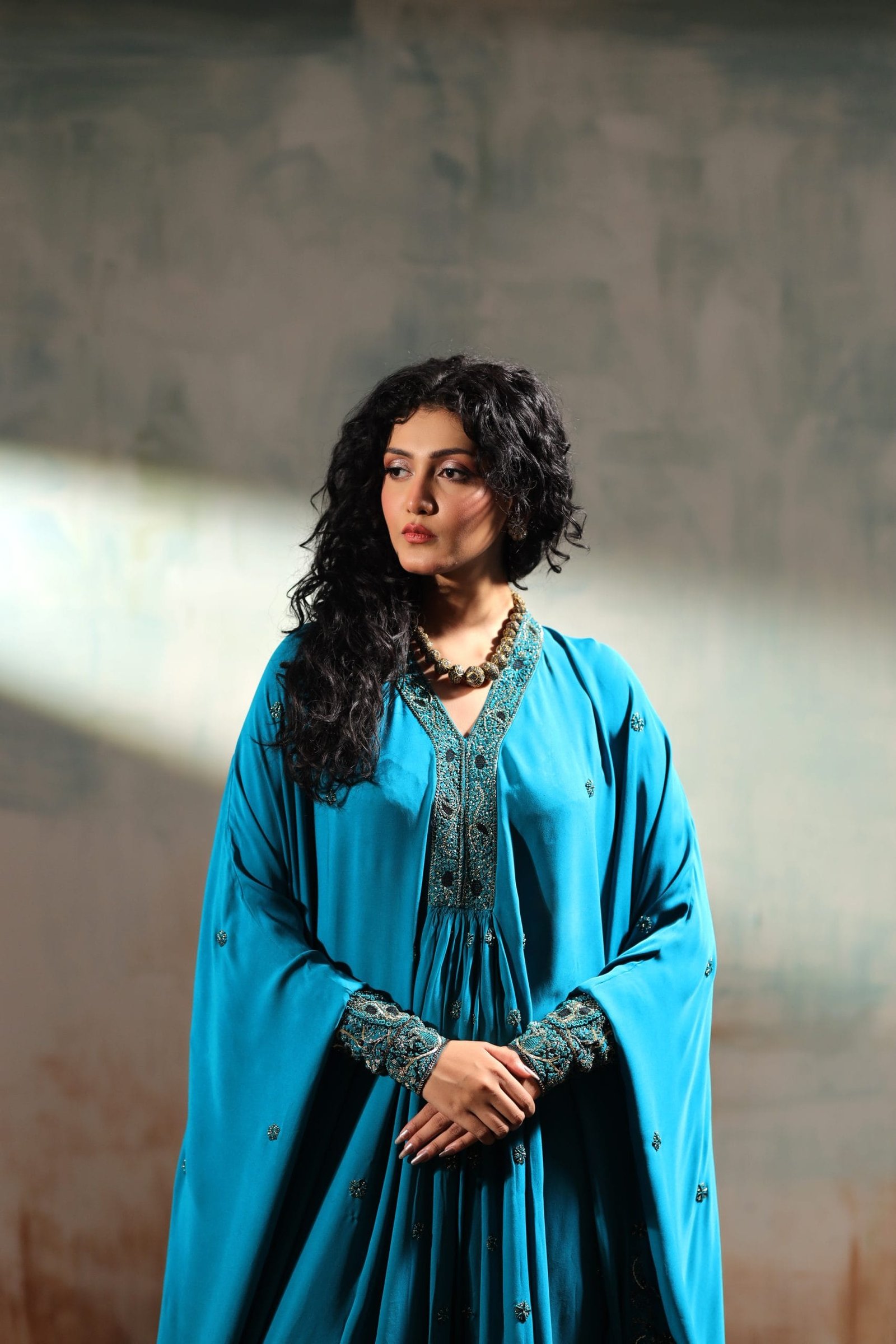 Resham Hand Embroidered Kaftan Cape - Image 5