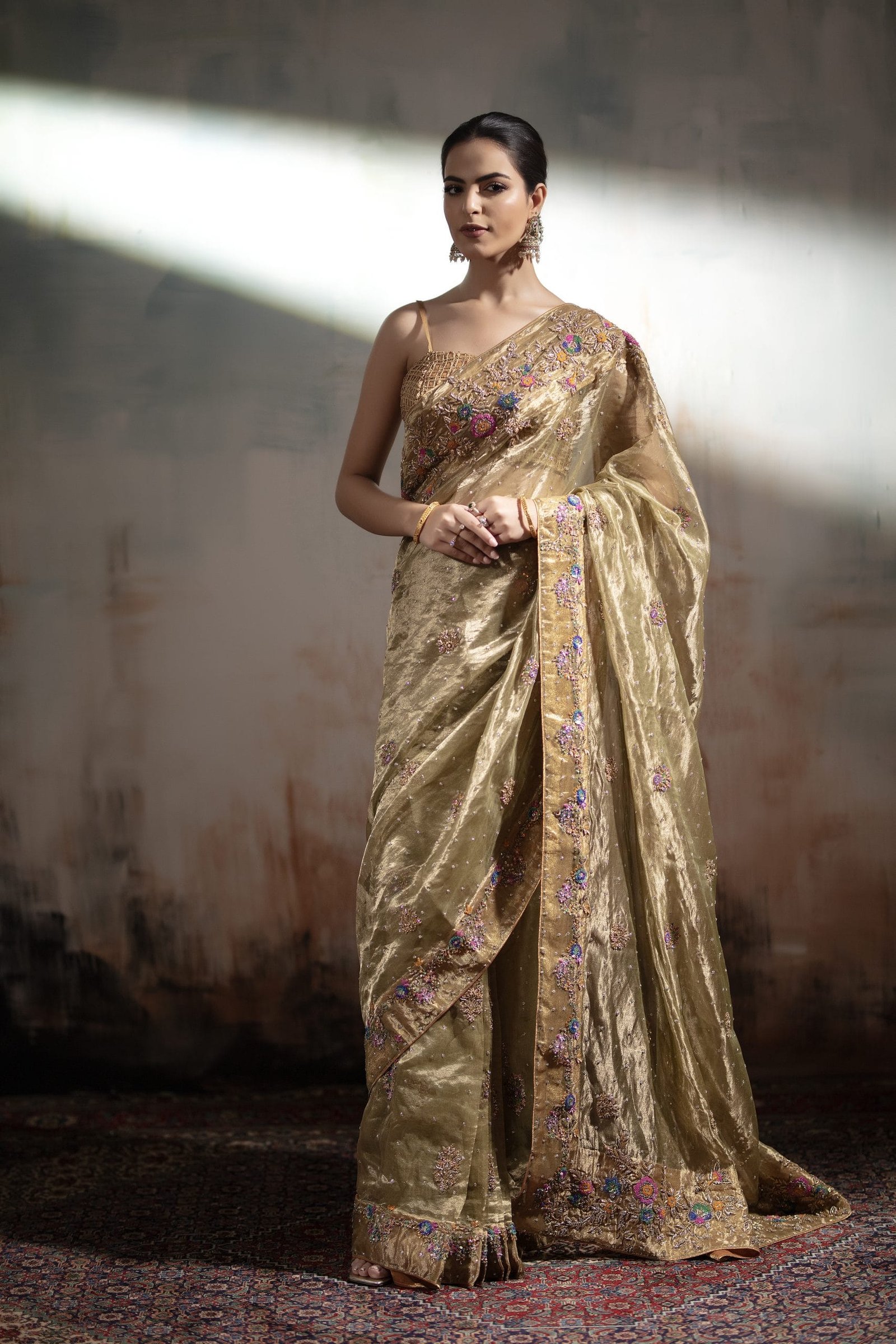 Embellished Tissue Saree - Image 10