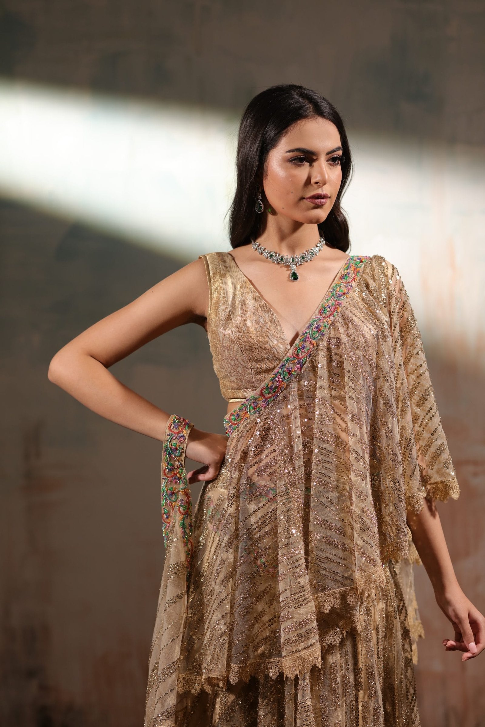 Draped Concept Saree - Image 7
