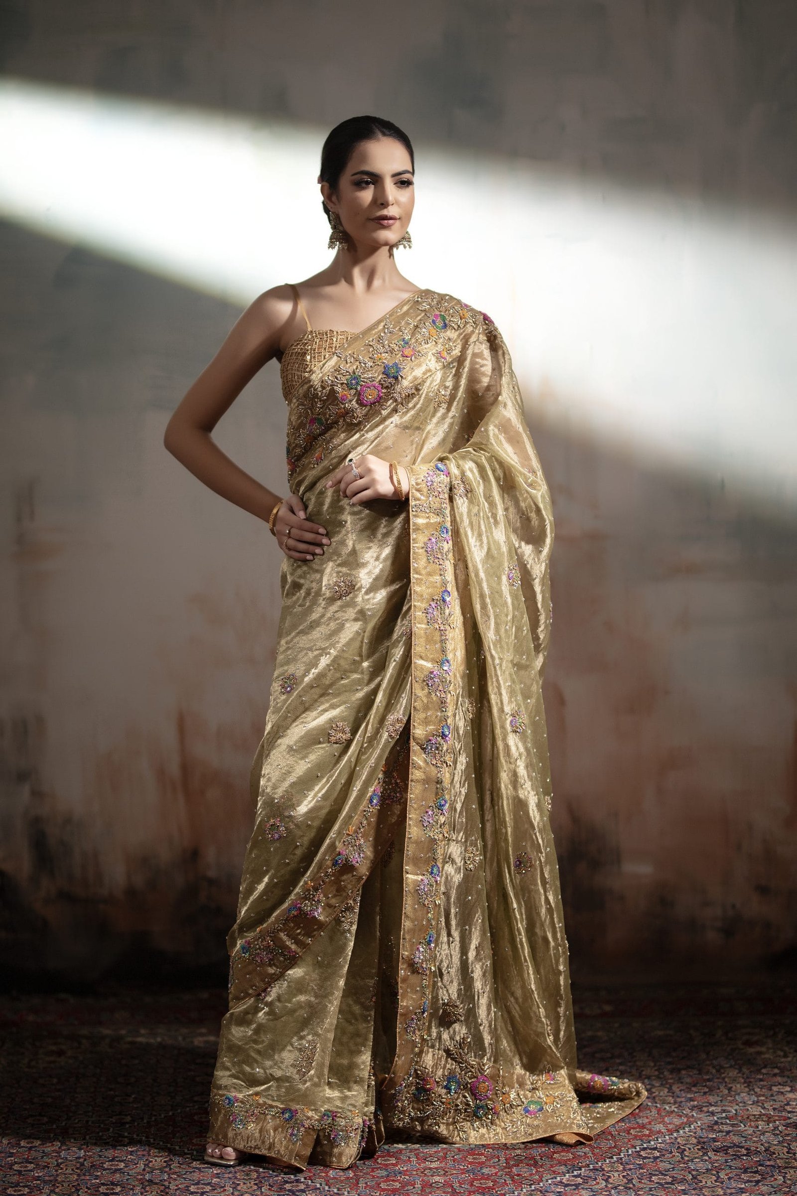 Embellished Tissue Saree - Image 6