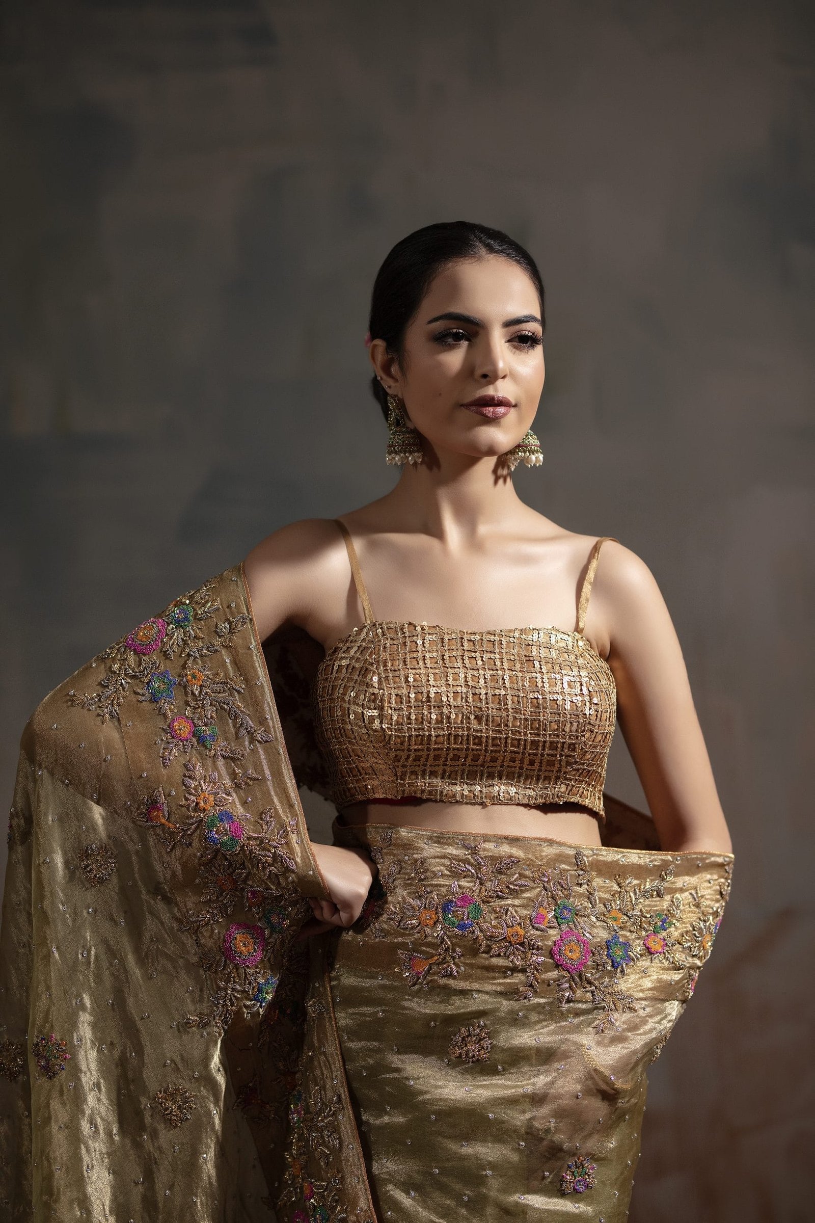 Embellished Tissue Saree - Image 3