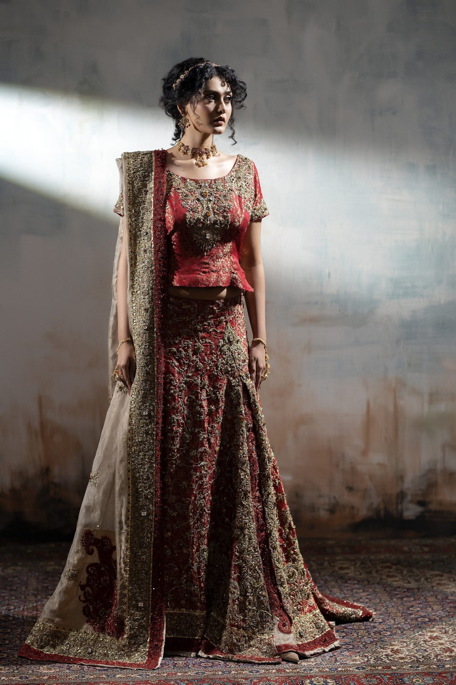 Mughal Jaal Embroidered Lehenga - Image 9