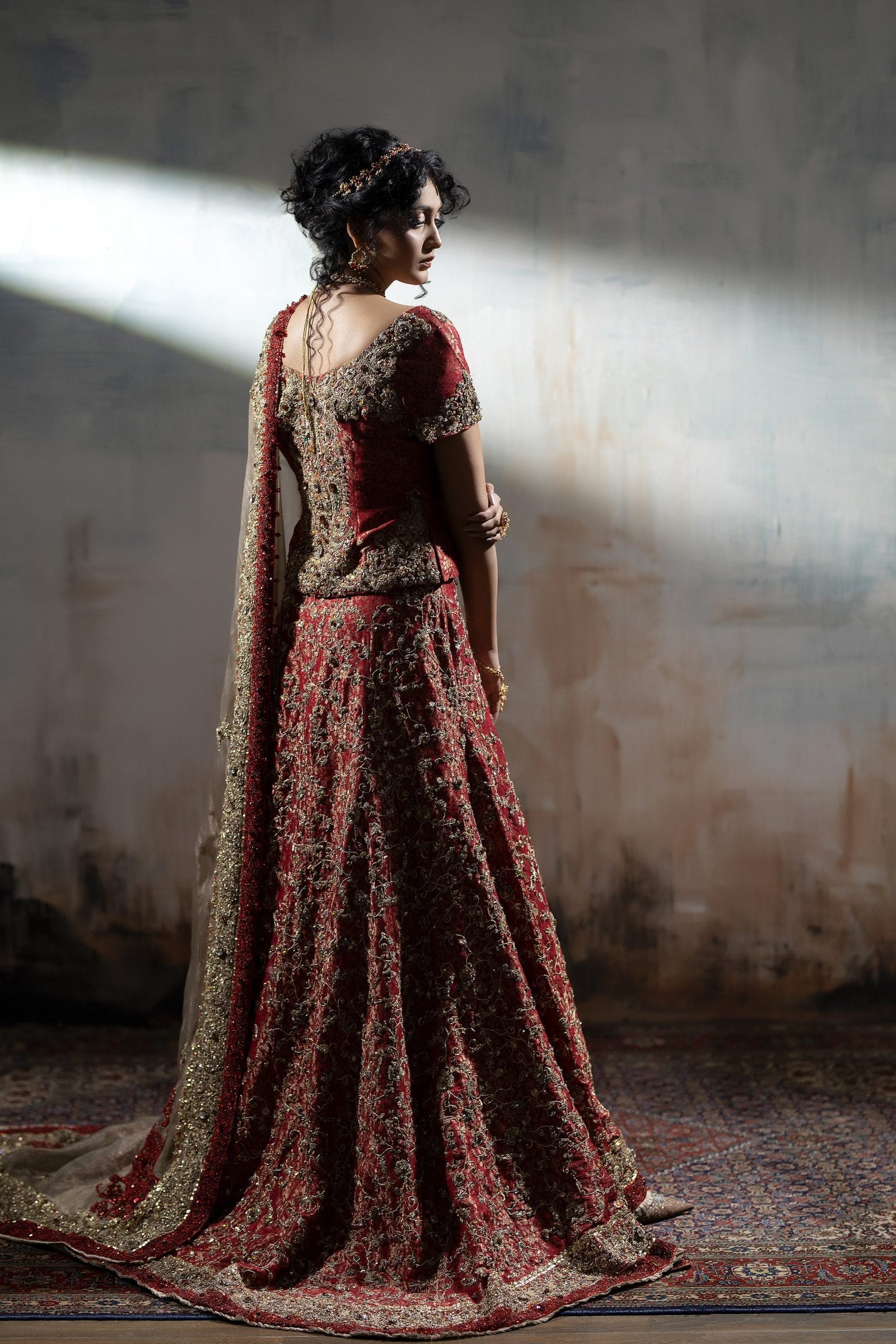 Mughal Jaal Embroidered Lehenga - Image 4