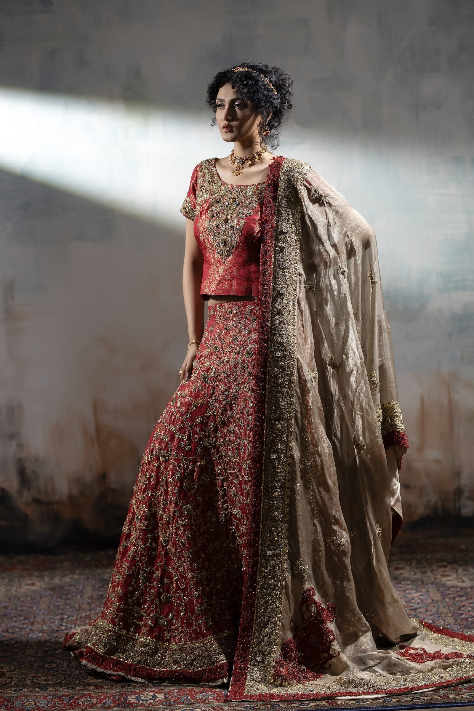 Mughal Jaal Embroidered Lehenga - Image 2