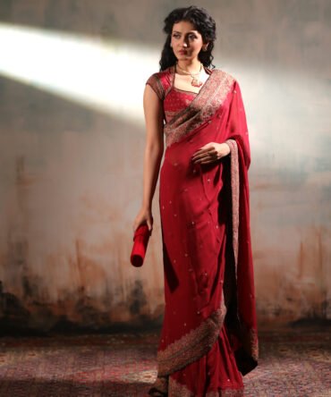 Mughal Embroidered Gharara with Jaal Dupatta