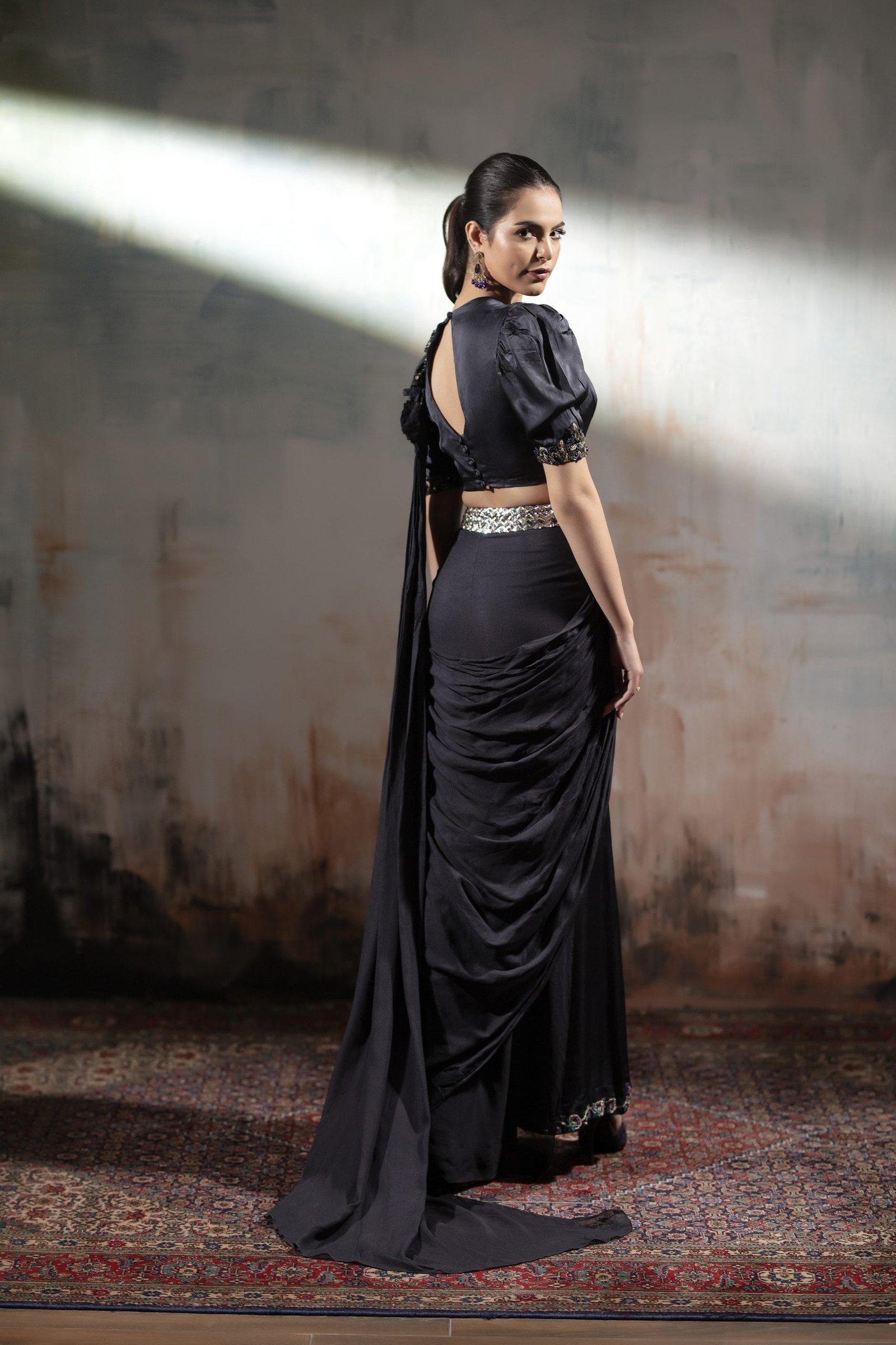 Embellished Peacock Concept Saree - Image 6