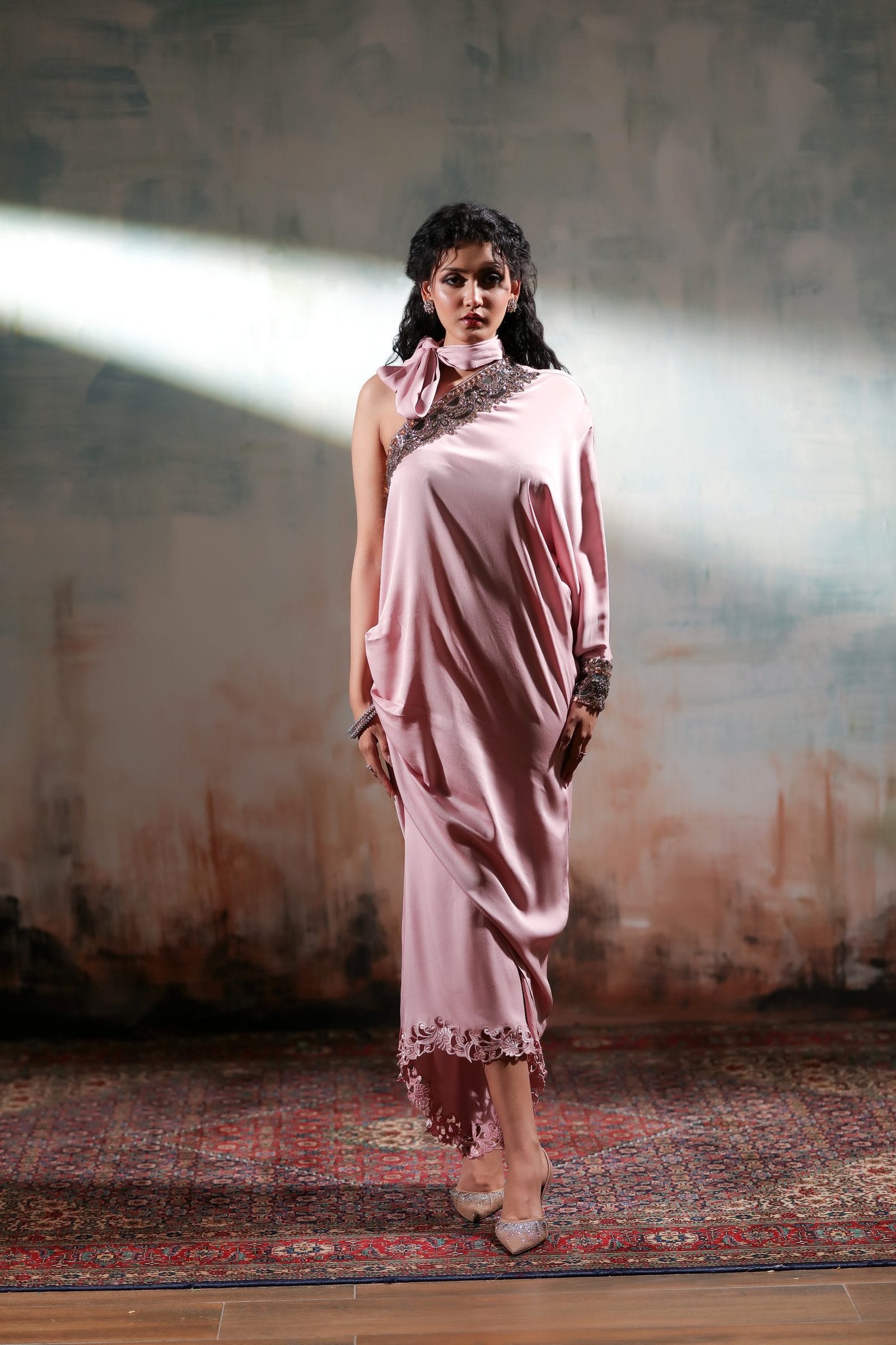 One Shoulder Draped Dress - Image 8