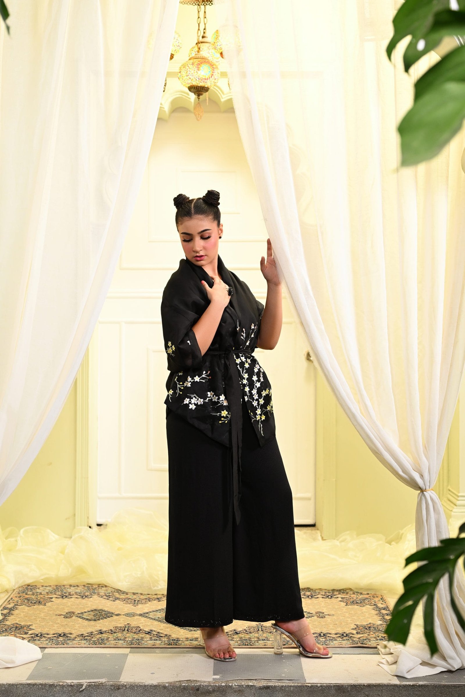 Black Organza Wrap Jacket - Image 5