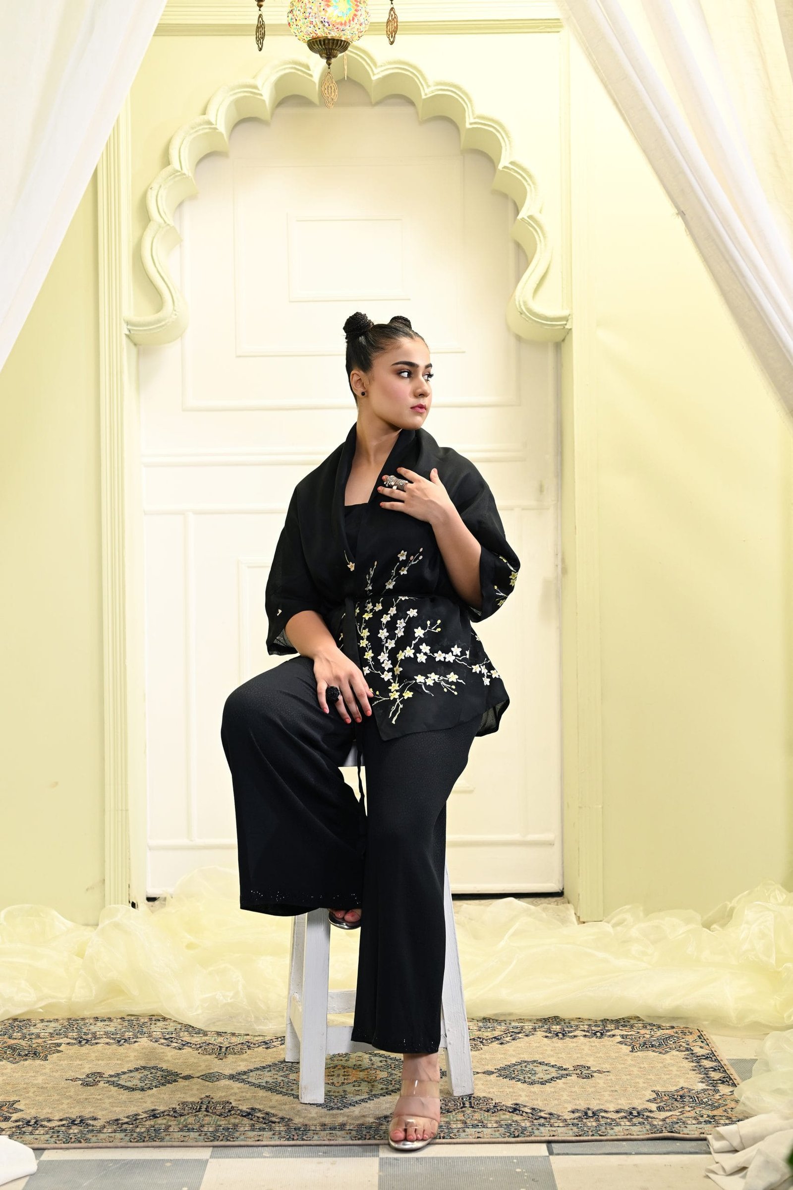 Black Organza Wrap Jacket - Image 2